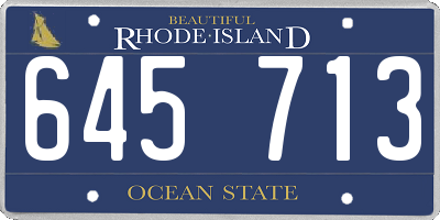 RI license plate 645713