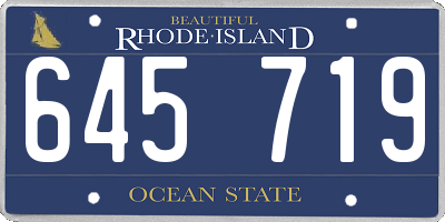 RI license plate 645719