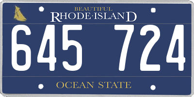 RI license plate 645724