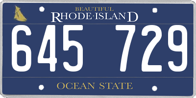 RI license plate 645729