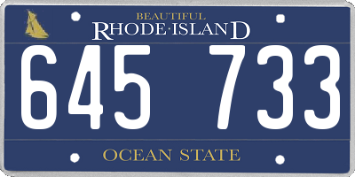 RI license plate 645733