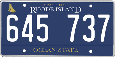 RI license plate 645737