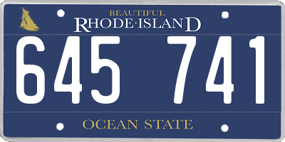 RI license plate 645741