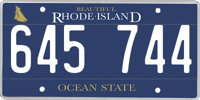 RI license plate 645744
