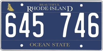RI license plate 645746