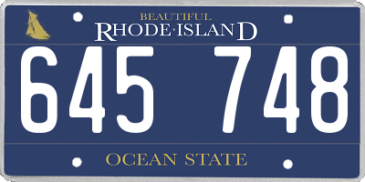 RI license plate 645748
