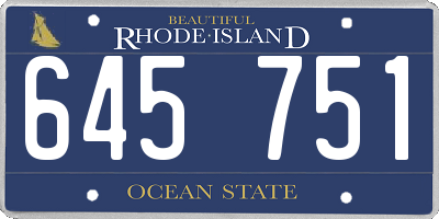 RI license plate 645751