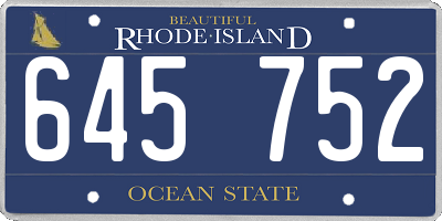RI license plate 645752