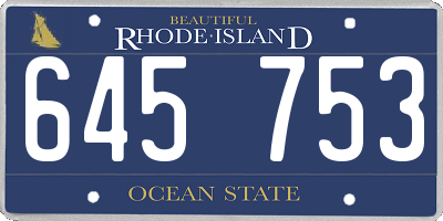 RI license plate 645753