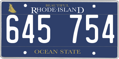 RI license plate 645754