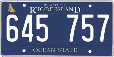 RI license plate 645757
