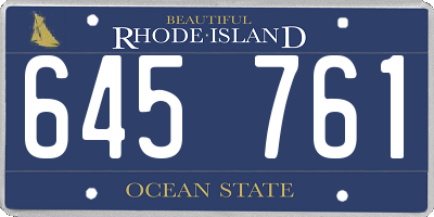 RI license plate 645761