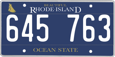 RI license plate 645763