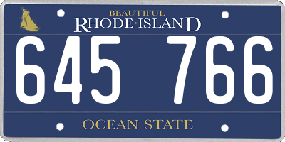 RI license plate 645766