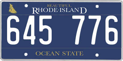 RI license plate 645776
