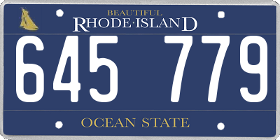 RI license plate 645779
