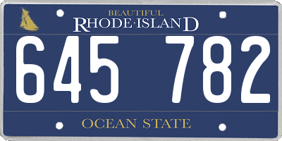 RI license plate 645782