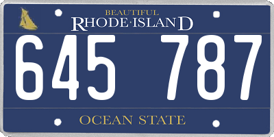 RI license plate 645787