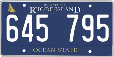 RI license plate 645795