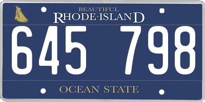 RI license plate 645798