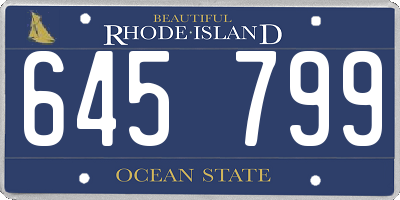 RI license plate 645799