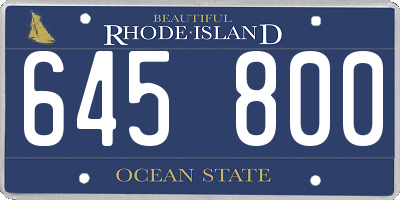 RI license plate 645800