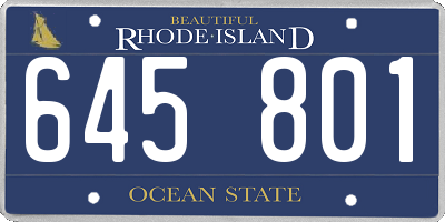 RI license plate 645801