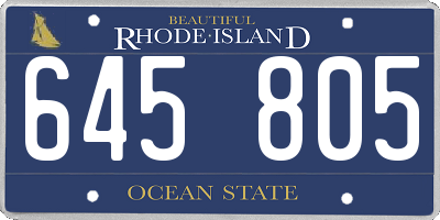 RI license plate 645805