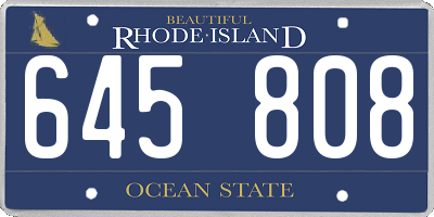 RI license plate 645808