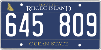 RI license plate 645809