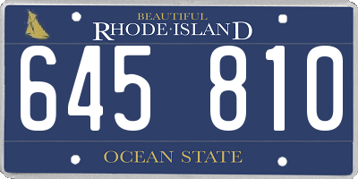 RI license plate 645810