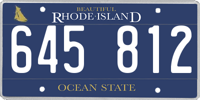 RI license plate 645812