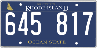 RI license plate 645817