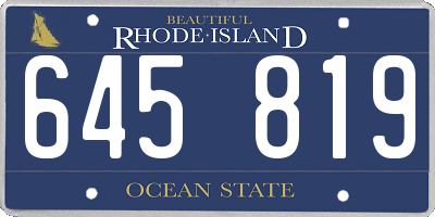 RI license plate 645819