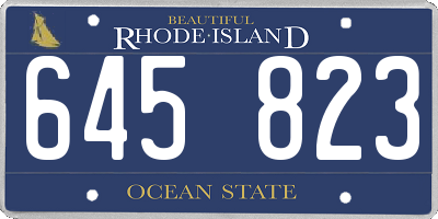 RI license plate 645823