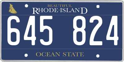 RI license plate 645824