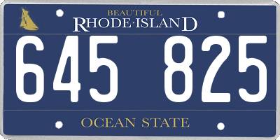 RI license plate 645825