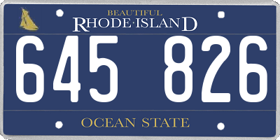 RI license plate 645826