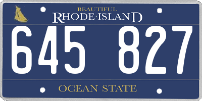 RI license plate 645827
