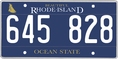 RI license plate 645828