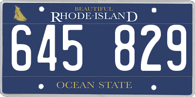 RI license plate 645829