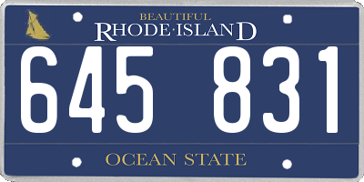 RI license plate 645831