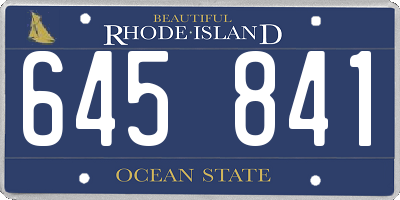 RI license plate 645841