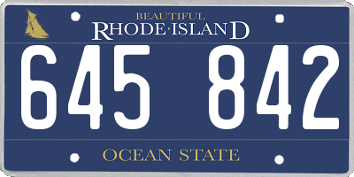 RI license plate 645842