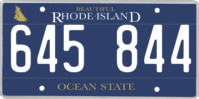 RI license plate 645844