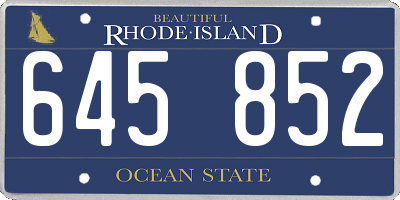 RI license plate 645852