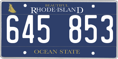 RI license plate 645853