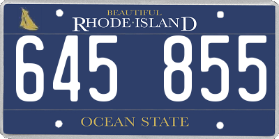 RI license plate 645855