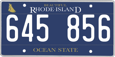 RI license plate 645856