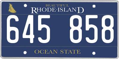 RI license plate 645858